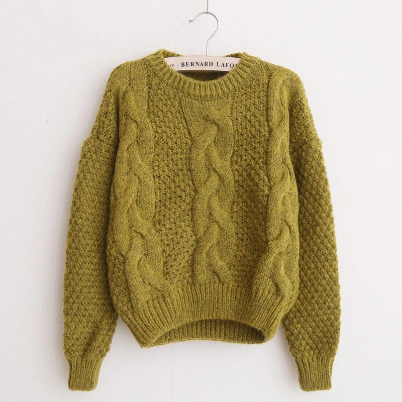 Houmooke Women Autumn Winter Cheap Sweaters Warm Thick Pullover and Jumpers Twisted Christmas Pull Femme Red Sweater out Tops | Женская