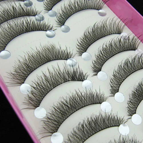 

10 Pairs Handmade Black Long Thick Cross Beauty Party Makeup Tools Fake False Eyelashes