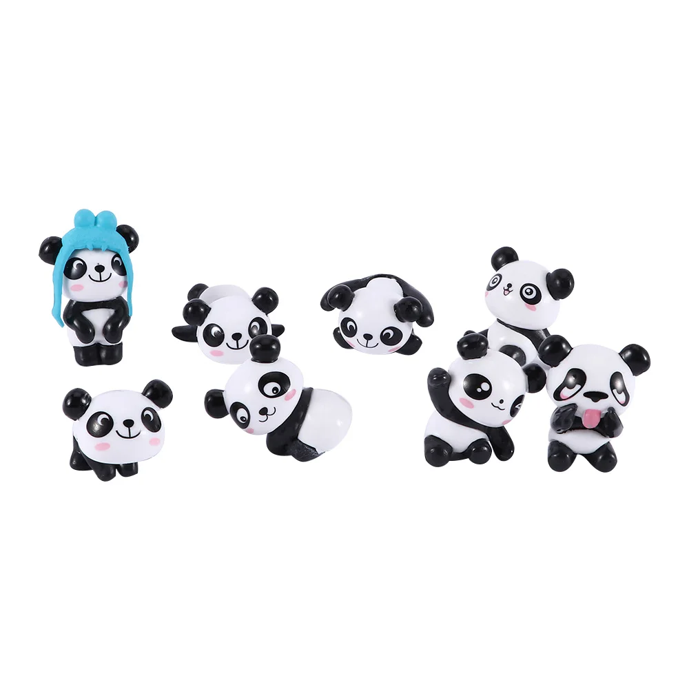 8 шт./компл. милые миниатюрные фигурки панды прекрасная модель детских игрушек