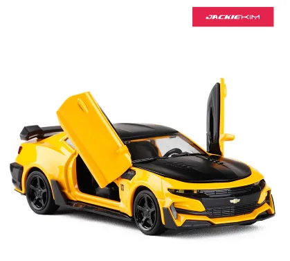 Цвет: желтый 1:32 Chevrolet Camaro литая под давлением модель автомобиля с вытягиванием назад Игрушечная машина для детей и взрослых Коллекция подарков на день рождения - Цвет: Цвет: желтый