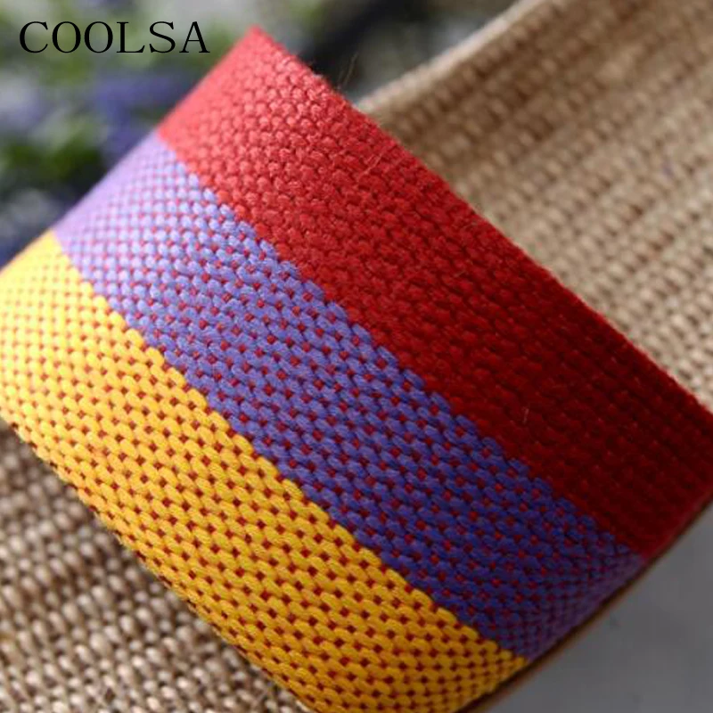 Шлепанцы COOLSA женские льняные мягкая нескользящая подошва комнатные тапочки