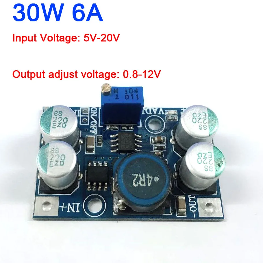 30W 6A DC понижающий преобразователь Регулируемый силовой модуль 3 V 3V 5V 9V 12V 19V 5 20V до 0