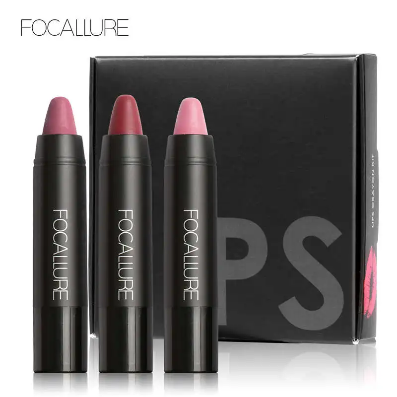 Focallure 3 шт. Matte Lip Crayon высокое качество с продолжительным жидкая губная помада