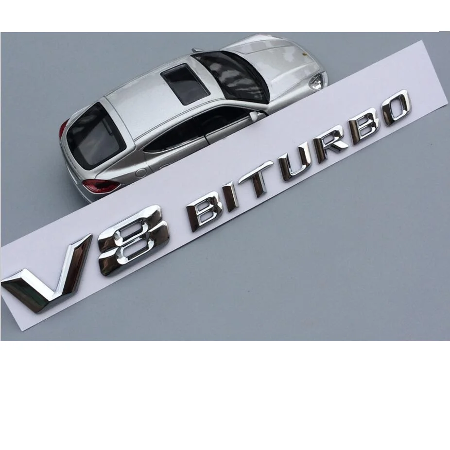 Хромированные матовые глянцевые черные красные буквы V8 BITURBO V8BITURBO значки для