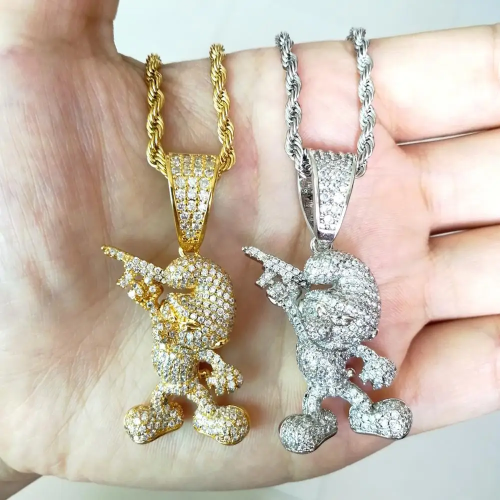 В стиле хип-хоп с креплением микро-паве ААА кубического циркония Bling лед из