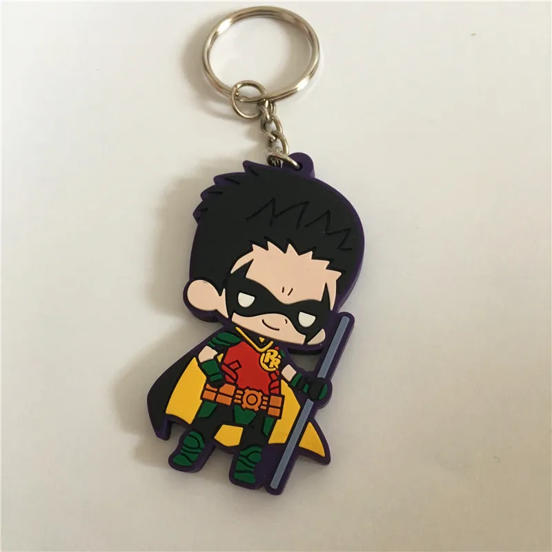 Стиль Марвел мультфильм Nightwing ПВХ брелок Damian Красная Шапочка Забавный брелок-Новинка человек брелок для девушек Llaveros, Детские кубики, подарки для детей, игрушки - Цвет: 1