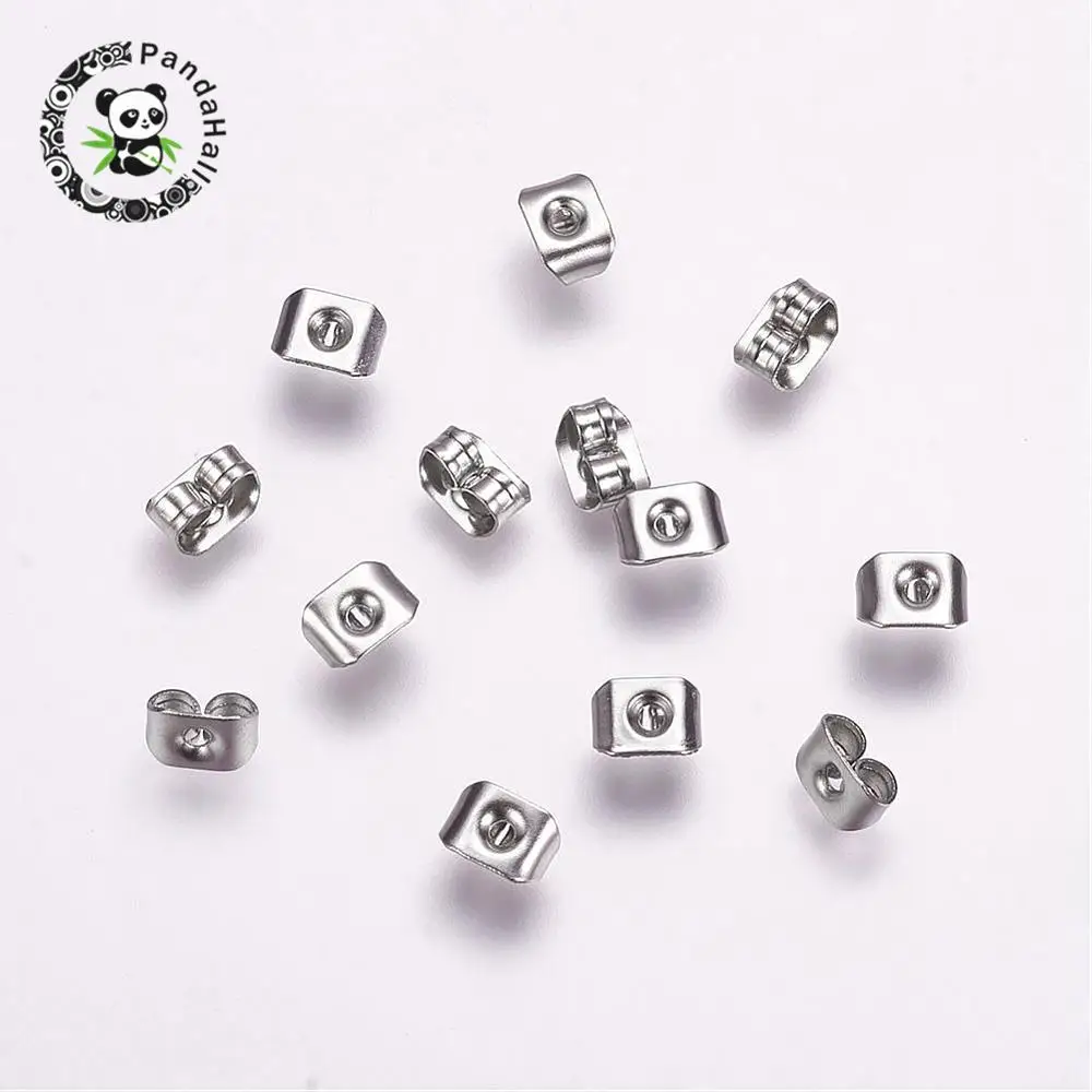 316 Stainless Steel Earnuts Color 5x3.5x2.5mm Hole: 0.6mm | Украшения и аксессуары
