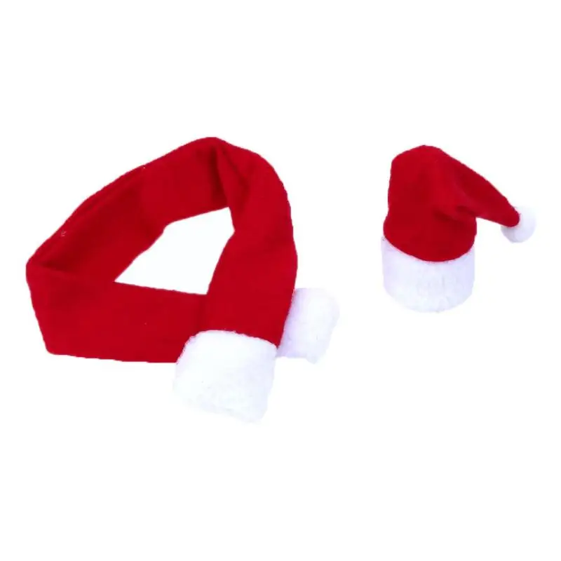 1 Set Party Christmas Wine Hat Scarf Tie Bottle Cover for Home Dinner New Santa Claus Gift Kitchen Table Cup Decor | Дом и сад