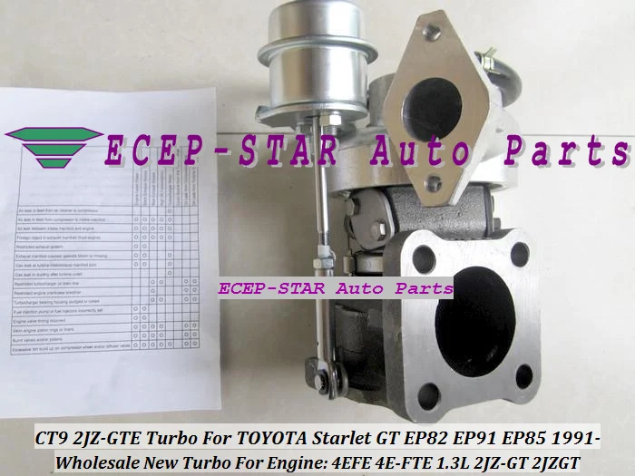 Бесплатная доставка Новый турбокомпрессор турбины CT9 для TOYOTA Starlet 4EFE EP82 EP91 EP85 1.3L
