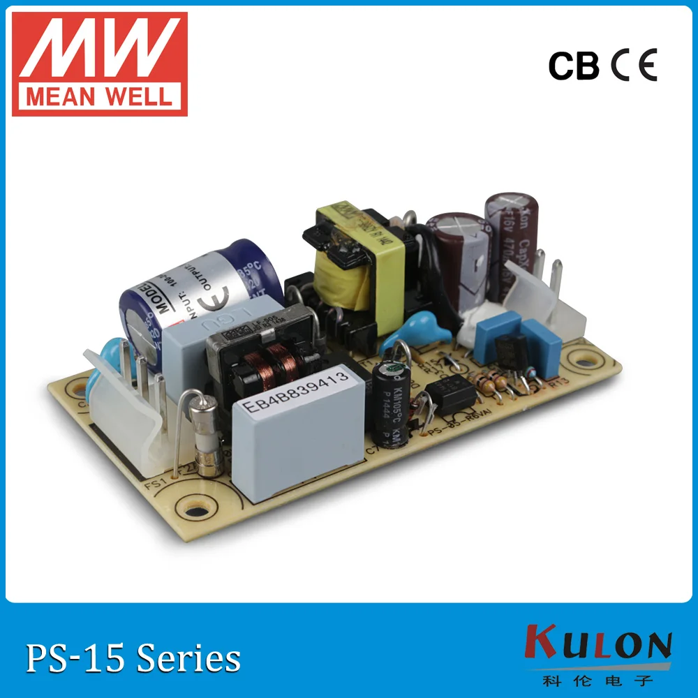 Оригинал MEAN WELL PS 15 24 Одиночная выходная мощность В 0 625a Вт открытая рамка источник