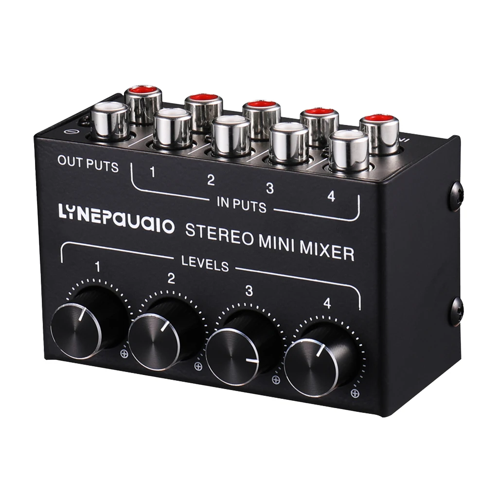 Мини стерео RCA 4-канальный пассивный миксер без потерь аудио для CD плеера