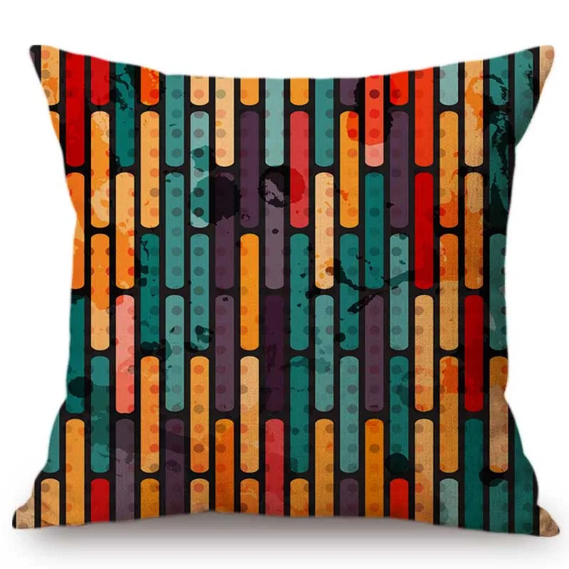 Оранжевые теплые цветные геометрические домашние чехлы для диванов зимние