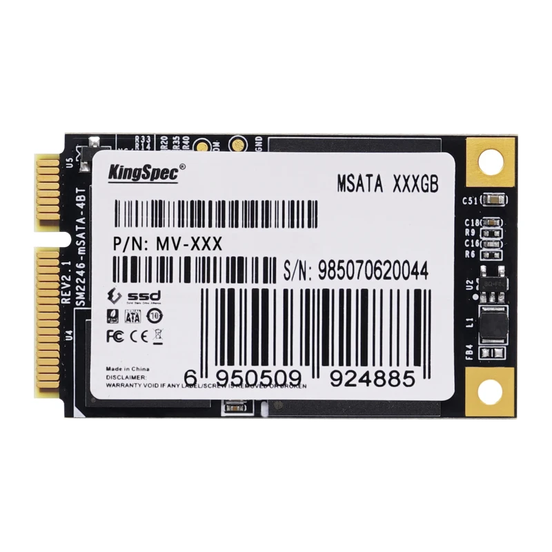 Жесткий диск Kingspec mSATA II 6 ГБ/сек. SSD 16 Гб SATA ГБ твердотельный накопитель для Dell M6500