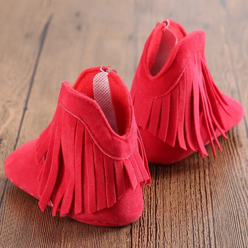 Moccs/мокасины для новорожденных девочек и мальчиков; Прочная обувь с бахромой для малышей; нескользящие ботинки на мягкой подошве; ботиночки для детей 0-1 года