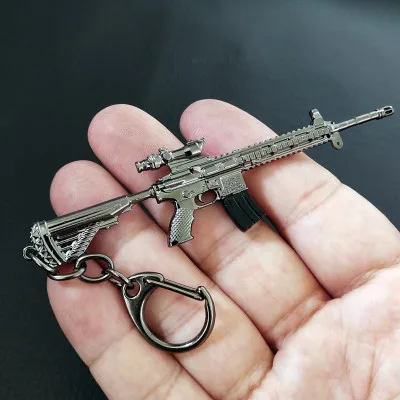 Горячая игра 14 видов стилей PUBG CS GO оружие Брелки AK47 пистолет Модель 98K снайперская винтовка брелок кольцо для мужчин Подарки Сувениры 10 см - Цвет: style9