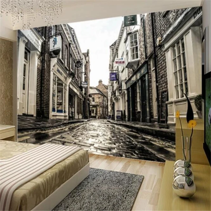 Пользовательские фотообои wellyu 3D европейский город старая улица гостиная спальня