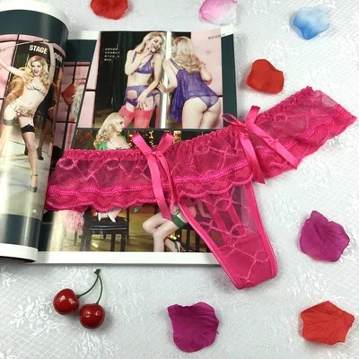 Rose Red Luckymily, хит, женские модные прозрачные сексуальные кружевные трусики с цветами, бесшовные трусы большого размера, трусы, нижнее белье, трусики-стринги - Цвет: Rose Red