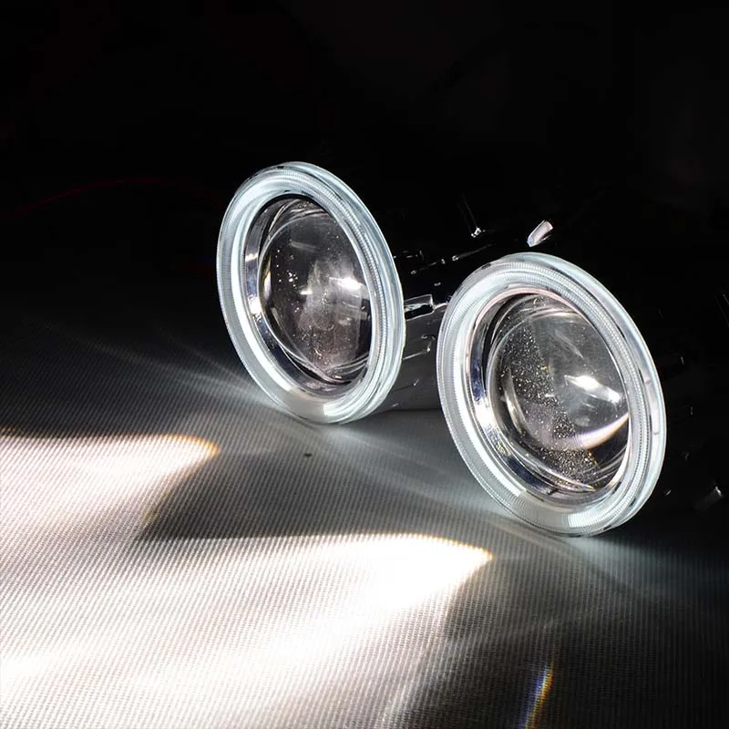 2 8 дюймовые круглые HID линзы проектора Bi xenon фары с CCFL белые ангельские глазки H1 H4 H7