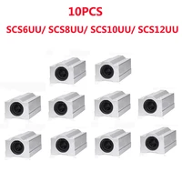 10pcs linear ball bearing slide block scs6uu scs8uu scs10uu scs12uu linear shaft rod cnc 3d printer parts