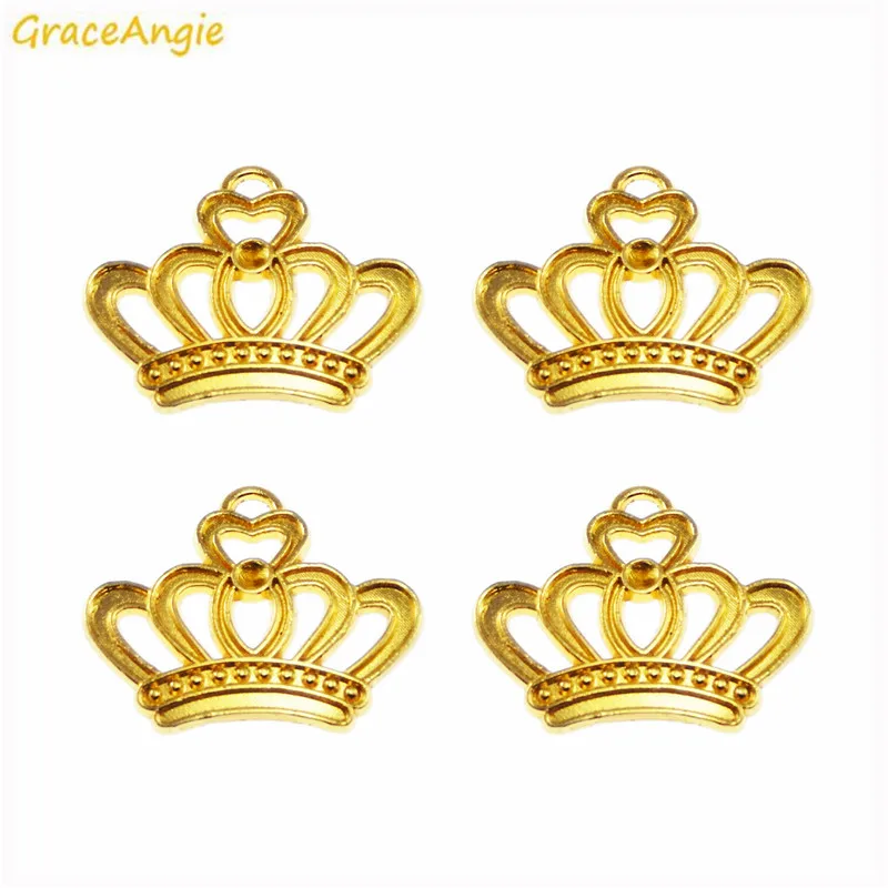 GraceAngie 90 шт. оптовая продажа подвеска в форме короны золотого цвета женский