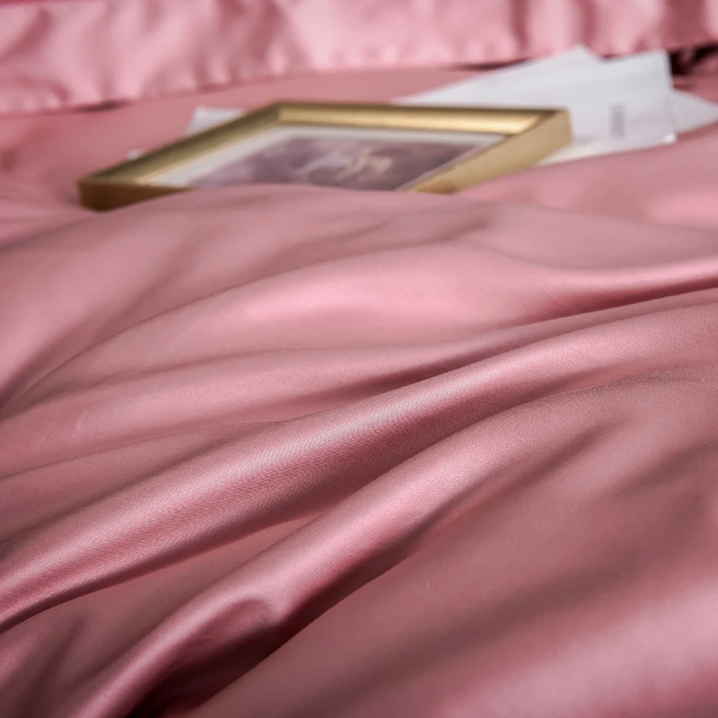 Solid Color Satin Craft Home Textile 60S Long-Staple Cotton Sheets Mattress Cover Bed Sheet Fitted Bedspread Queen Size | Дом и сад