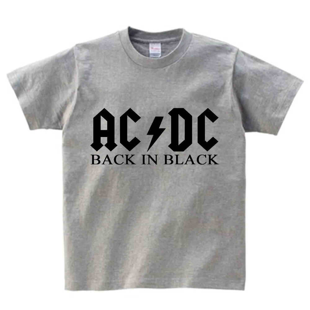 ACDC/детская футболка с принтом надпись-Логотип AC DC Детская Повседневная футболка принт AC/DC для мальчиков и девочек костюм для малышей