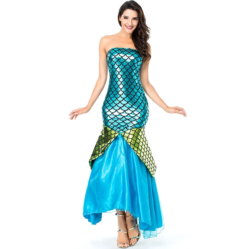 

Deluxe Anime Little Mermaid Ariel Princess Costume Adults Women Little Mermaid Ariel Cosplay Dress for Halloween