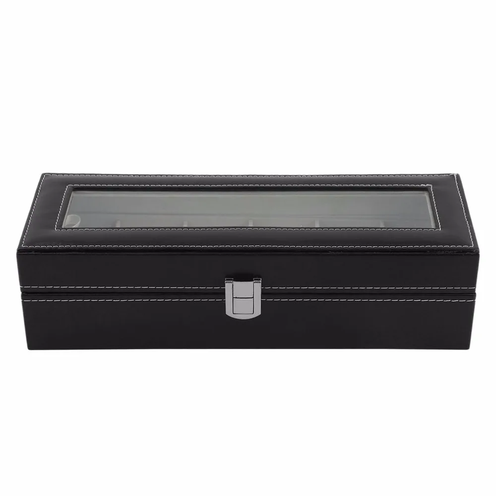 2018 новейшая мода 6 Сетка шкатулка для часов Winder Box PU кожаный чехол хранения
