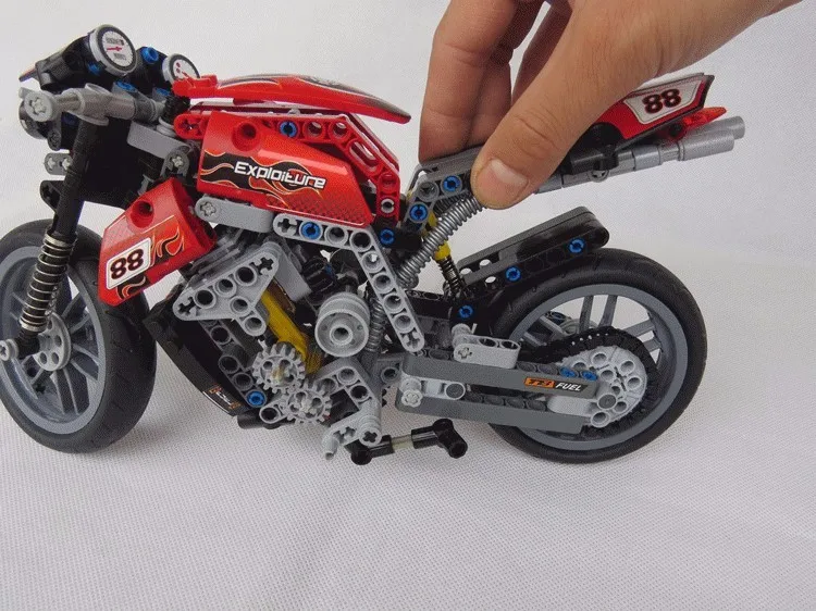 431 шт., строительные блоки для мотоциклов, совместимые с Technic 8051, как настоящие модели мотоциклов, кирпичи, детские игрушки, Прямая поставка