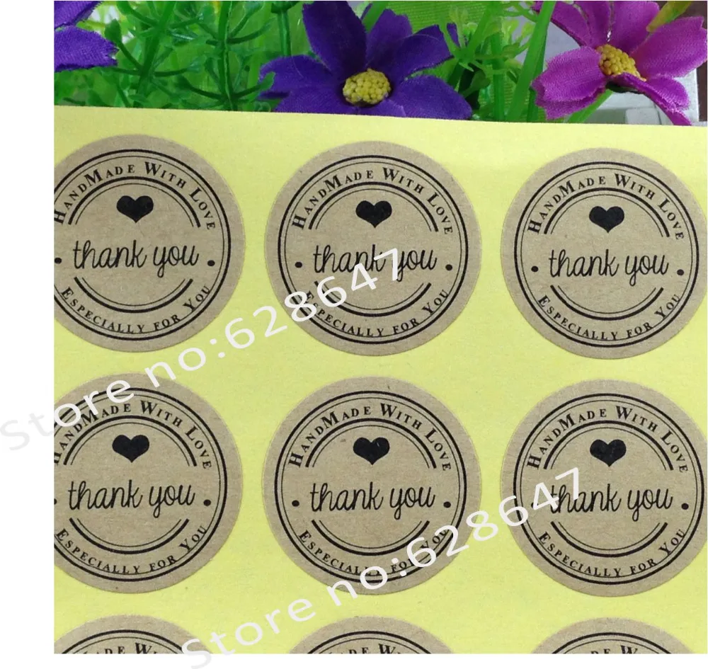 Самоклеящиеся наклейки из крафт бумаги Thank You love 100 шт./лот|stickers for|stickers for youstickers kraft