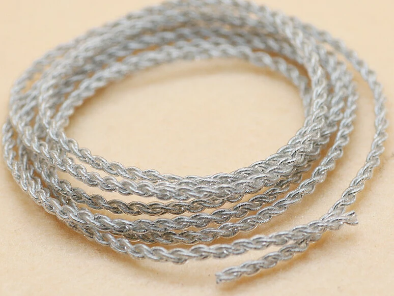 

20pcs 1.2M 3.9ft DIY High Purity 4 Stands silver plate earphone Cable OCC Copper Wire cable 2 meter