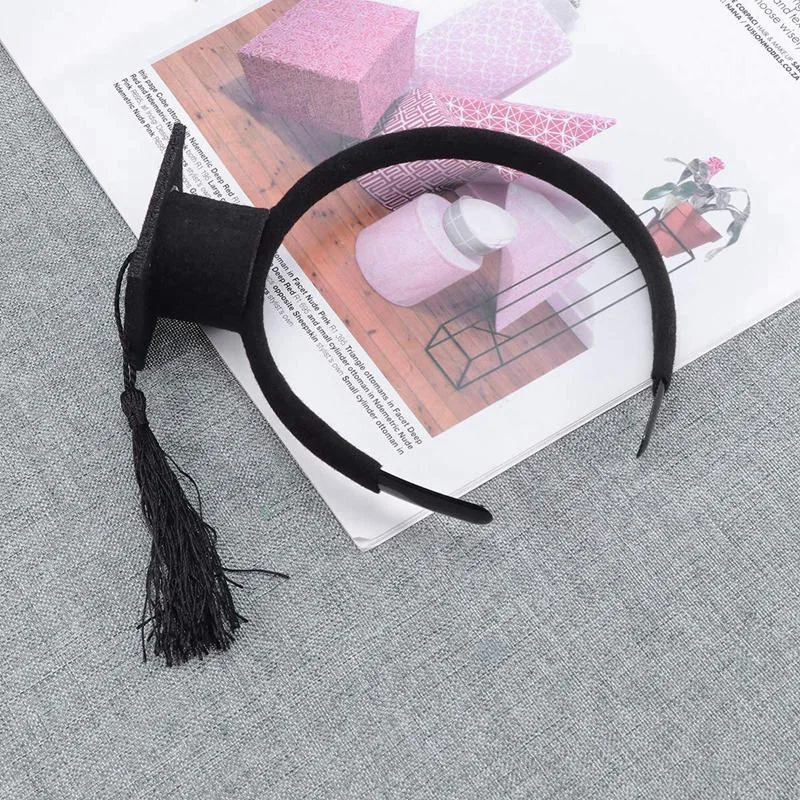 Mini Doctoral Cap Hair Band Party Stereoscopic Headdress Headpiece Graduation Decoration Photo Props | Украшения и аксессуары