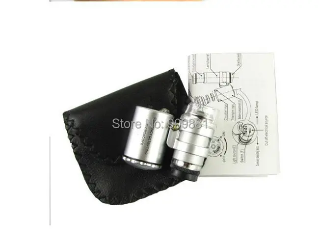 Mini 60X Currency Detecting Microscope with LED UV Light - 60 Times Loupe for Jewelry Magnification - Includes PU Leather Pouch image 5