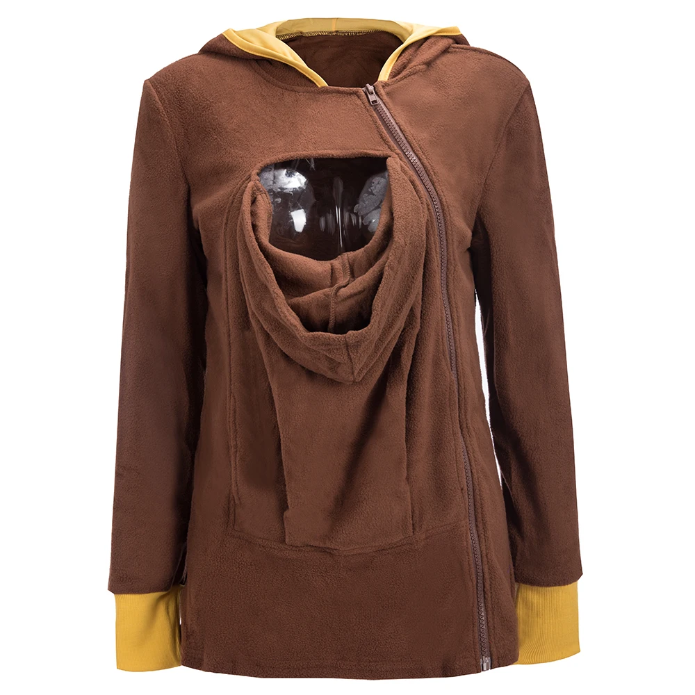 Warm Autumn Kangaroo Carrier Baby Holder Jackets Women's Maternity Hoodies Winter Outwear Pregnancy Coat | Мать и ребенок