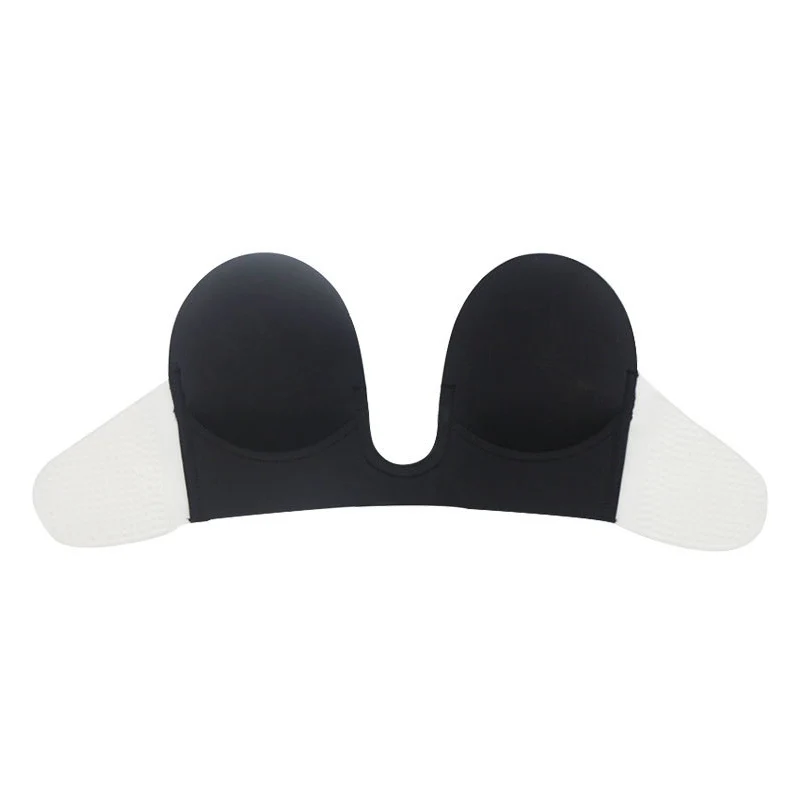 U shape black Невидимый силиконовый липкий бюстгальтер для женщин, клейкий бюстгальтер без бретелек, пуш-ап, бесшовный бюстгальтер с открытой спиной, сексуальное нижнее белье - Цвет: U shape black