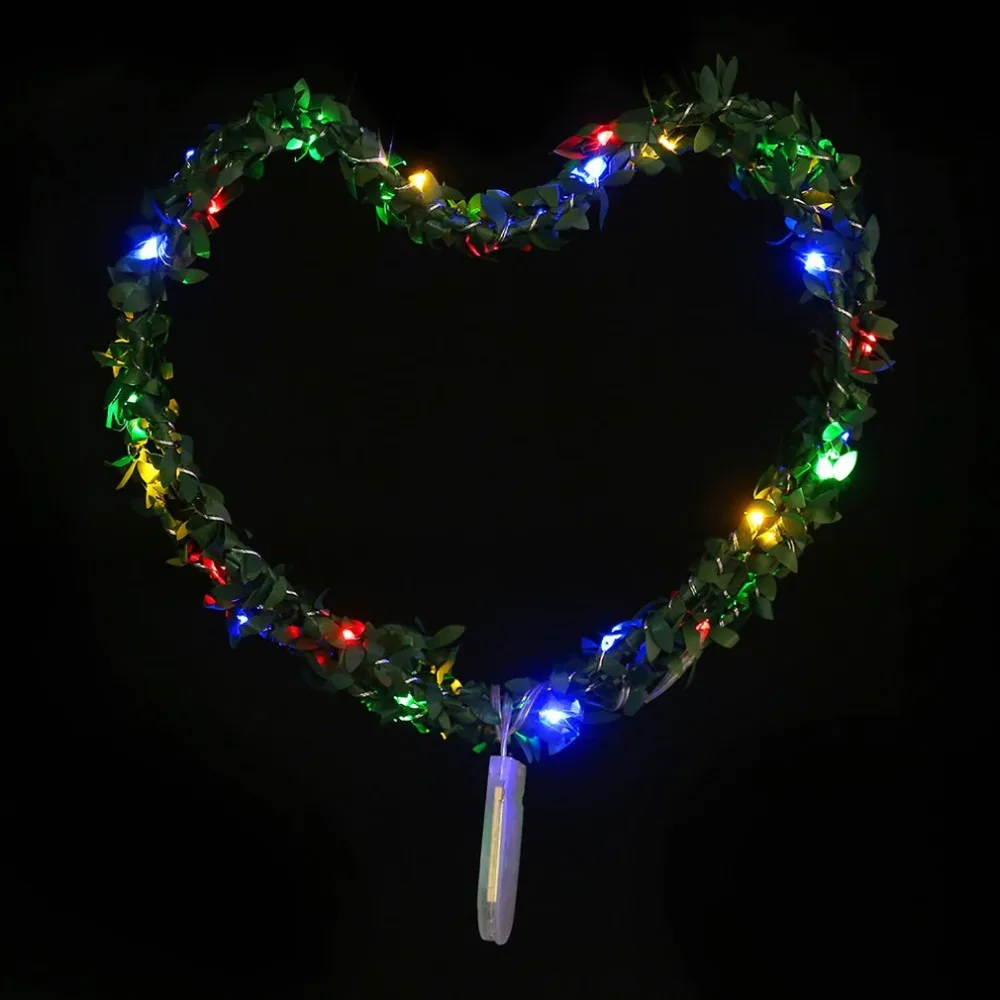 5 м 50leds leaf гирлянда батарея работает медная светодиодная для рождества свадьбы