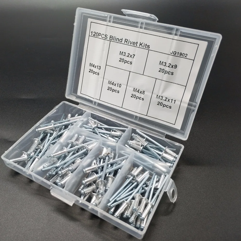120pcs Nail Decoration Aluminium Blind Rivet Pop kits | Строительство и ремонт