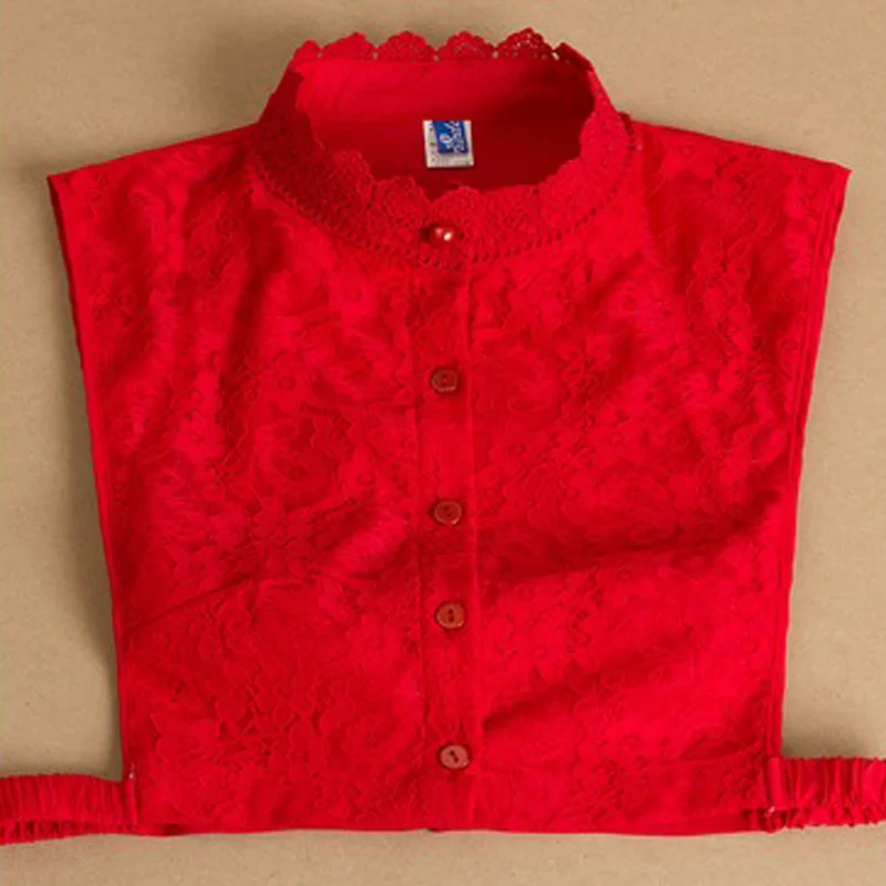 Модная кружевная рубашка с имитацией воротника блузка кристаллами и