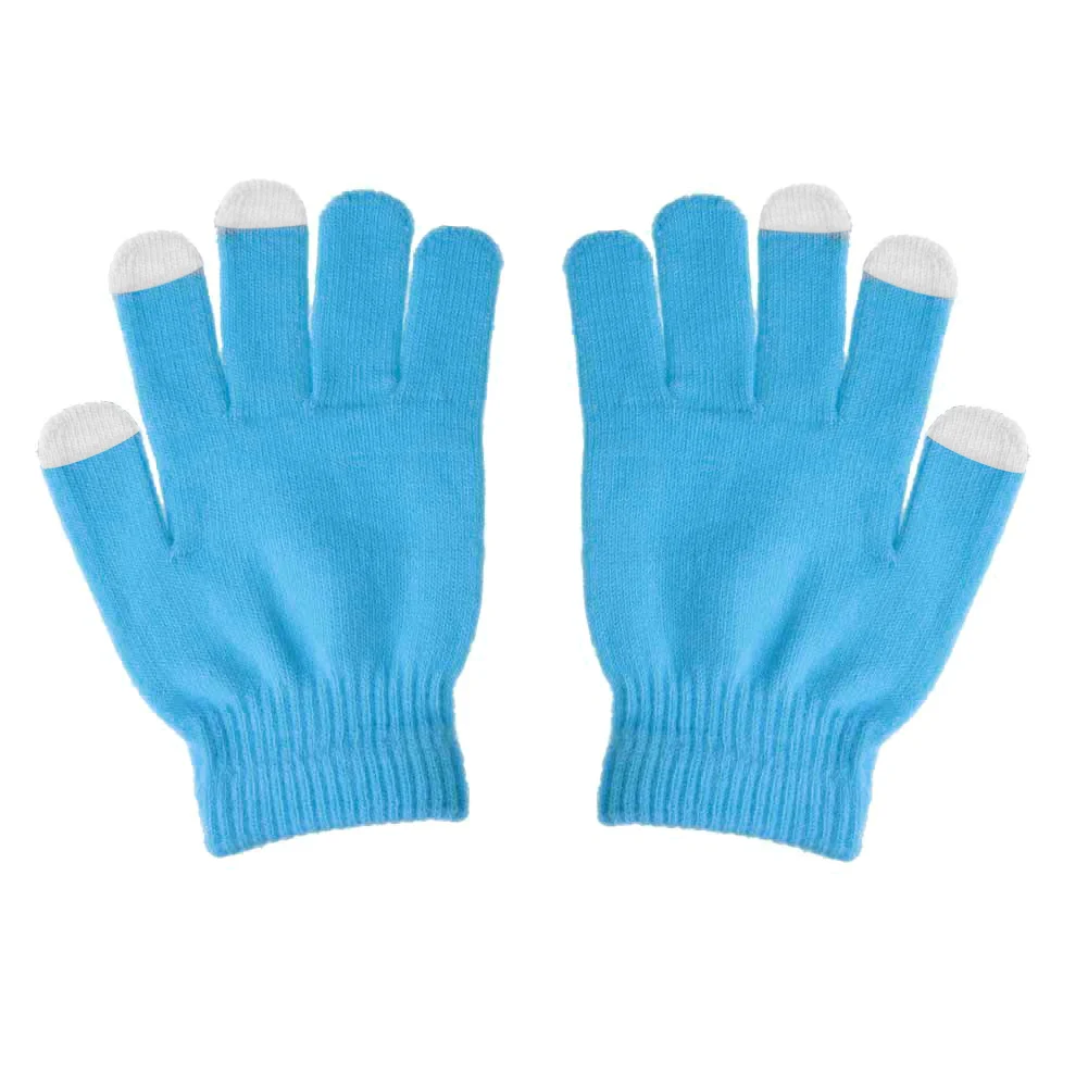 Light blue 1 пара унисекс Зимние теплые емкостные вязаные перчатки грелка для рук для сенсорного экрана смартфона GDD99 - Цвет: Light blue