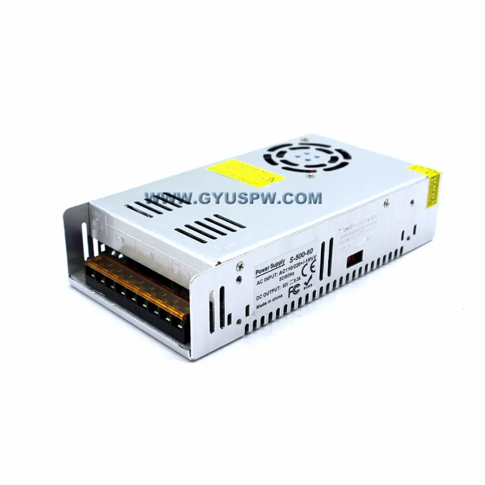 Импульсный источник питания DC60V 8.3A 500W драйвер 110V 220V AC к DC для светодиодных лент