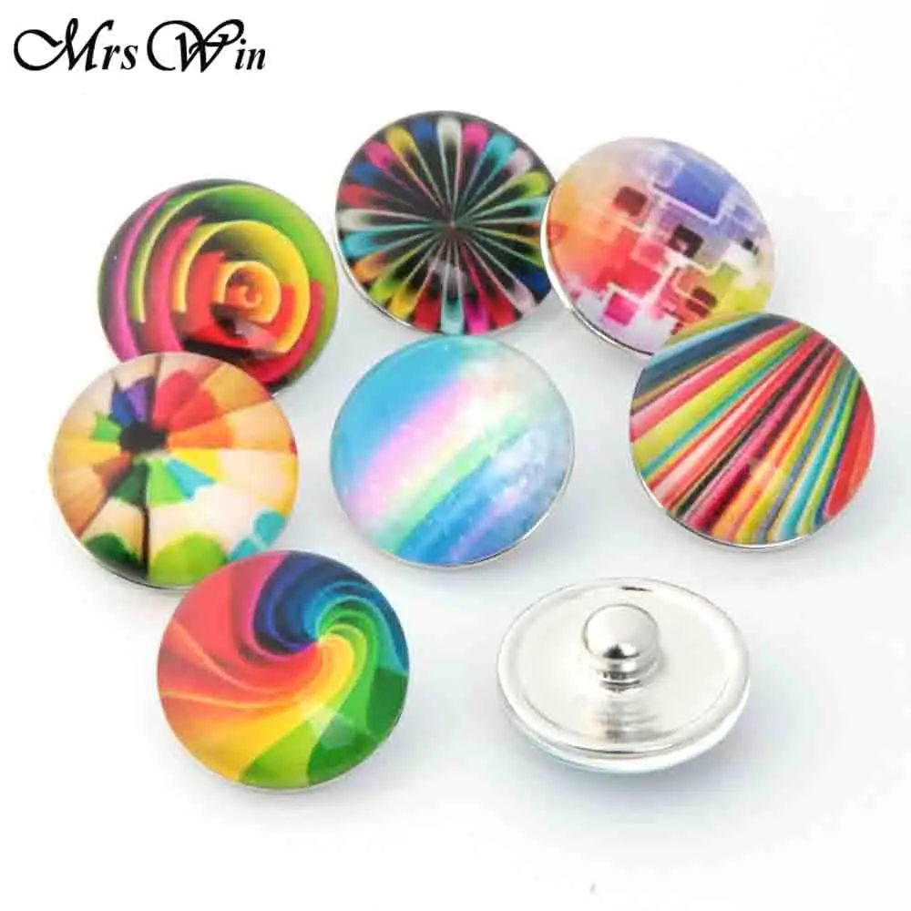 10 шт./лот разноцветные 18 мм оснастки ювелирные изделия Радуга круглые стеклянные