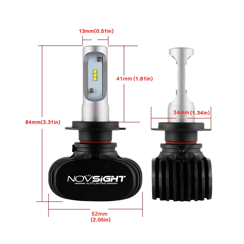 Novsight светодиодный H11 H7 H4 H1 8000LM 50 Вт 6500 к автомобильный головной светильник H3 9005 9006 880 881 Автомобильная Противо-Туманная светильник лампочка