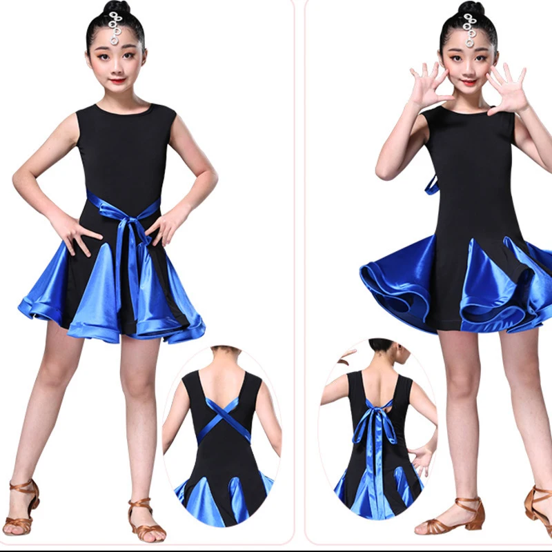 Latin Dance Dress for Girl Competition Ballroom Salsa Kids Rumba Samba Spandex Children Tango Skirt Costume | Тематическая одежда