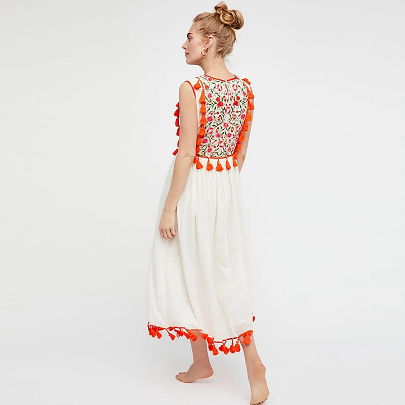 Женское длинное платье без рукавов BOHOFREE богемное Платье макси с цветочной