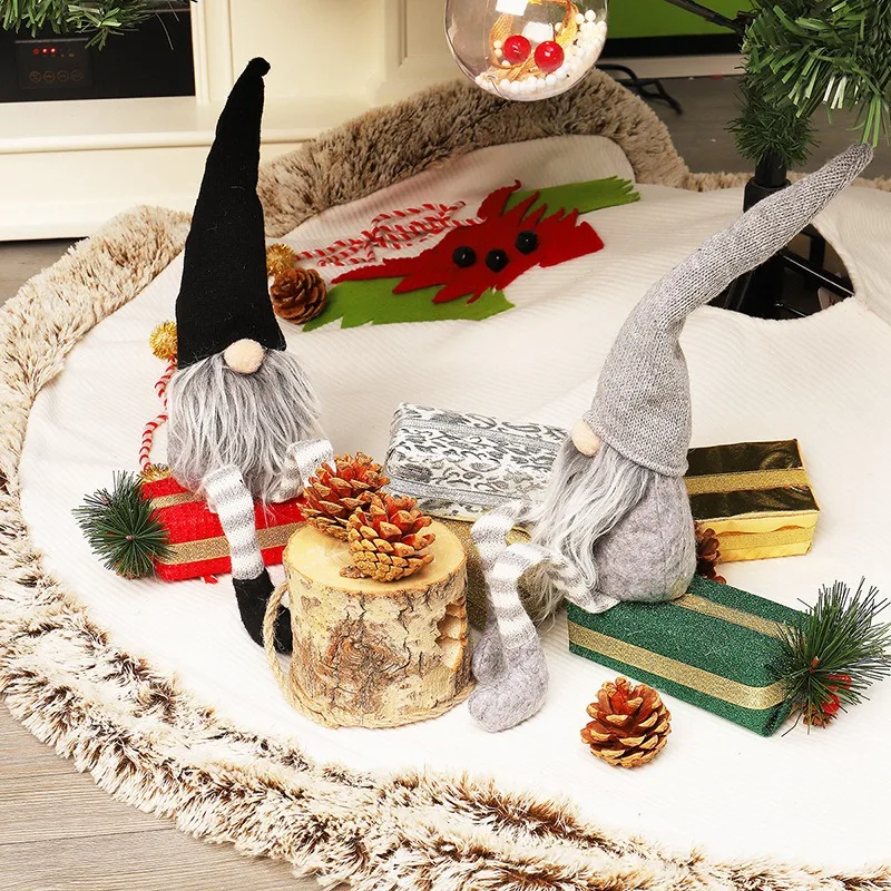 Милые рождественские украшения сидящие длинные ноги без лица эльф кукольные для