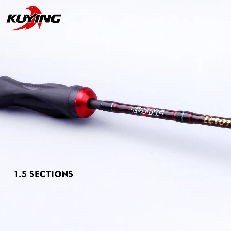 

KUYING TETON 5'3" 1.59m Fishing Spinning Lure Fish Rod Cane Pole Stick Carbon Medium Fast Action Ultralight Soft 1.5 Section