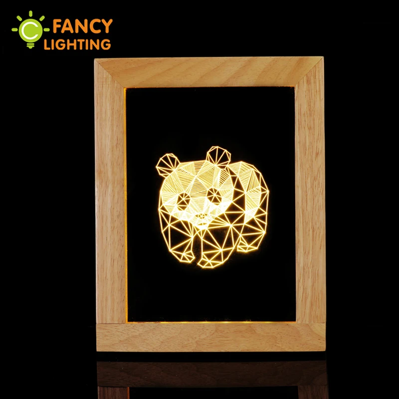 3D мультяшная прикроватная лампа панда настольная Новинка светильник для детей