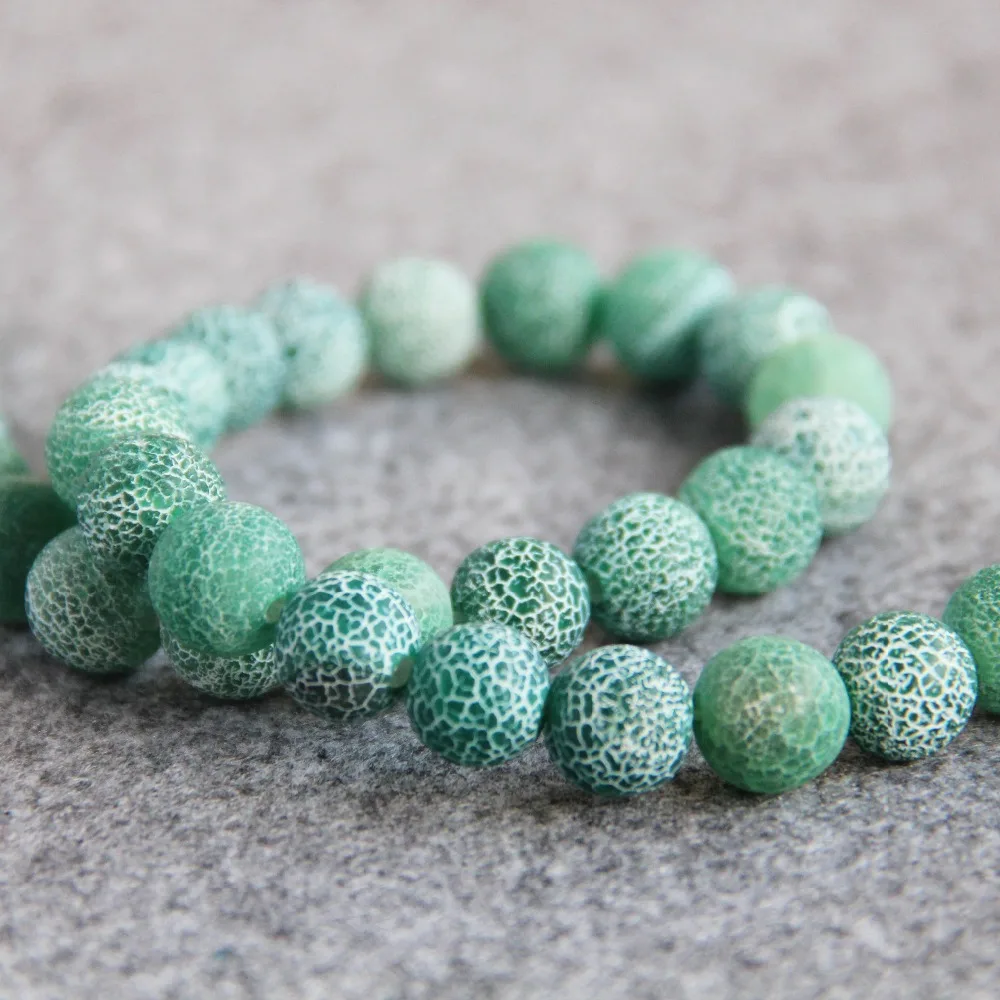 Горячая Новинка для ожерелья 10 мм полоса зеленый натуральный матовый оникс