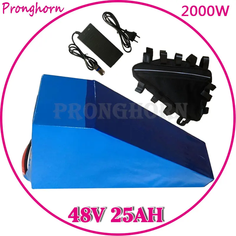 48 V батарея 48 V 25AH 2000 W электрическая велосипедная батарея 48 V 25AH литиевая батарея Встроенный 50A BMS+ 54,6 V 5A зарядное устройство США ЕС нет налога