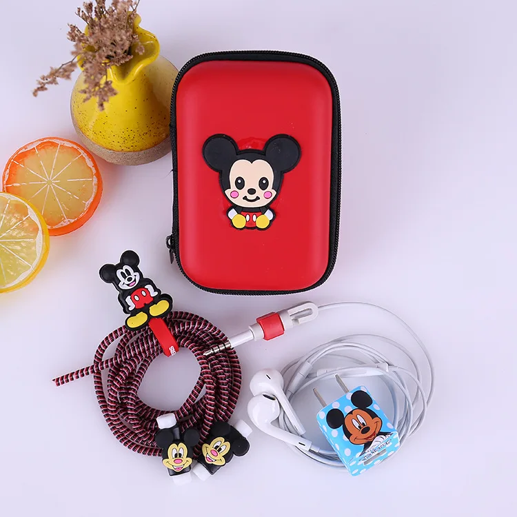 Новые Мультяшные наушники чехол протектор для наушников для iphone 5 6 7 8 USB кабель для передачи данных Стикеры для намотки спиральный usb-шнур с зарядным устройством для iphone